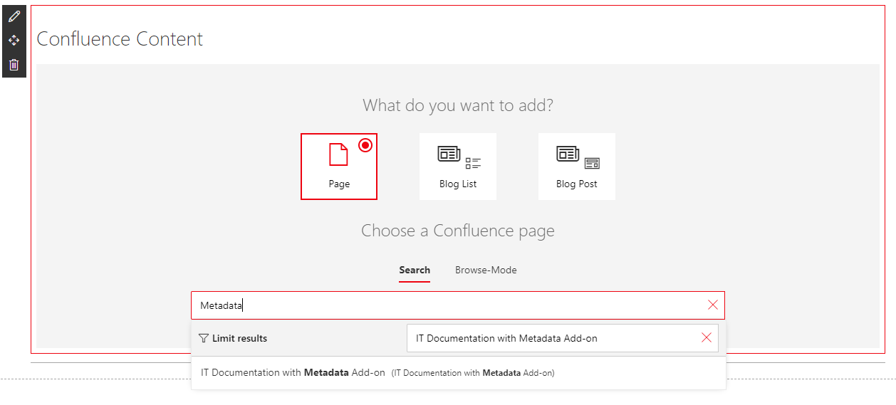 Restricted search for specific pages